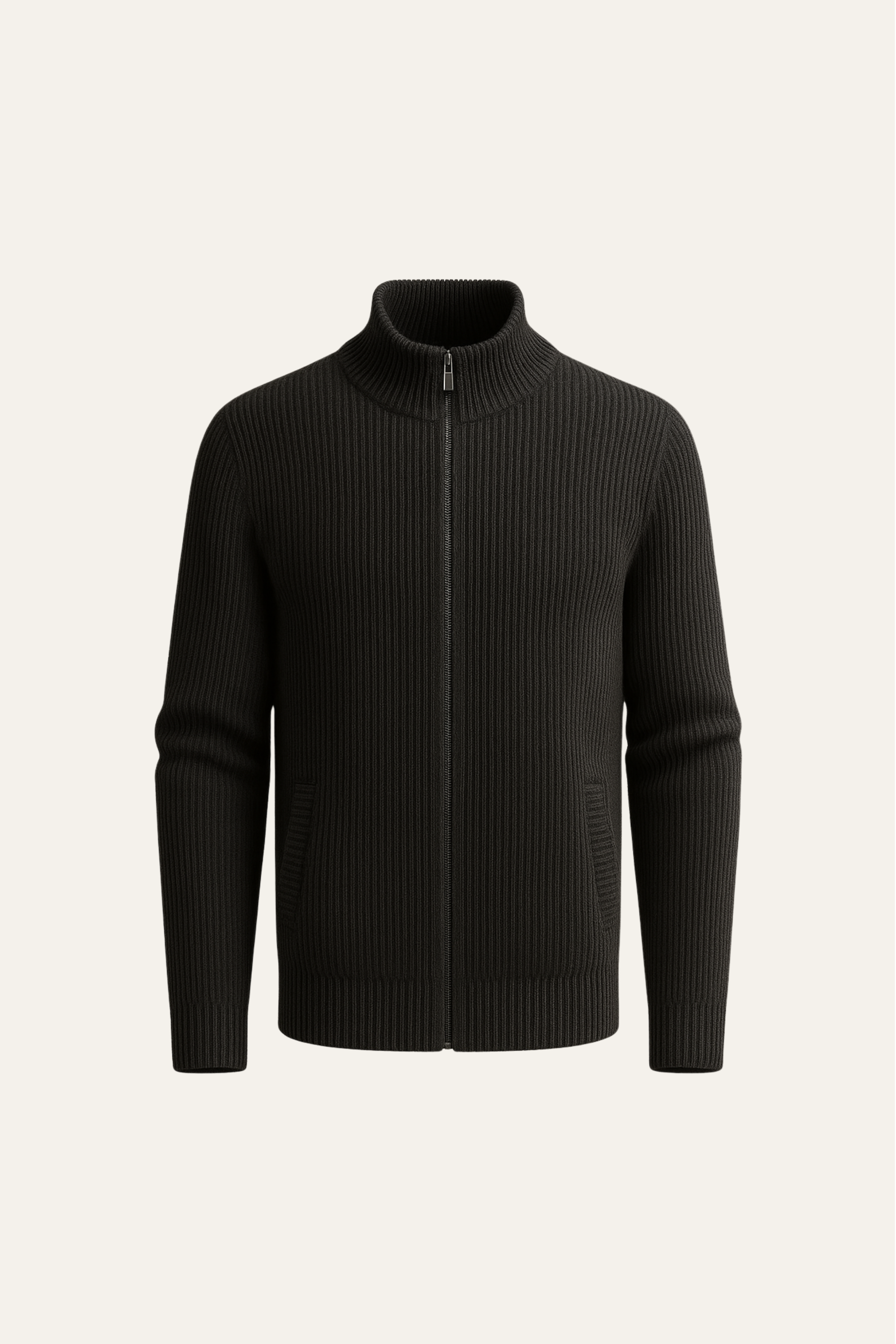 Narivo Merino Zip Knit Black