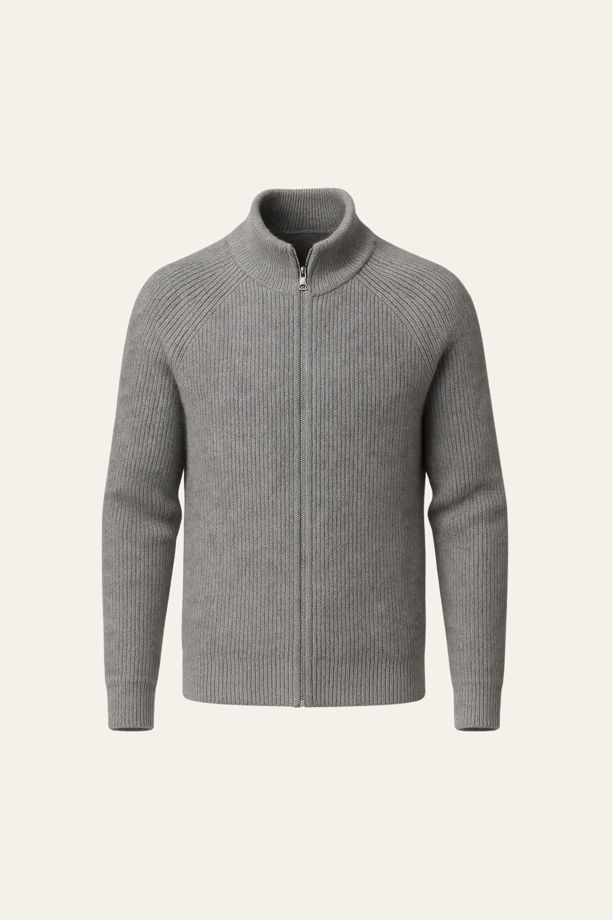Selano Wool Zip Knit Dark Grey