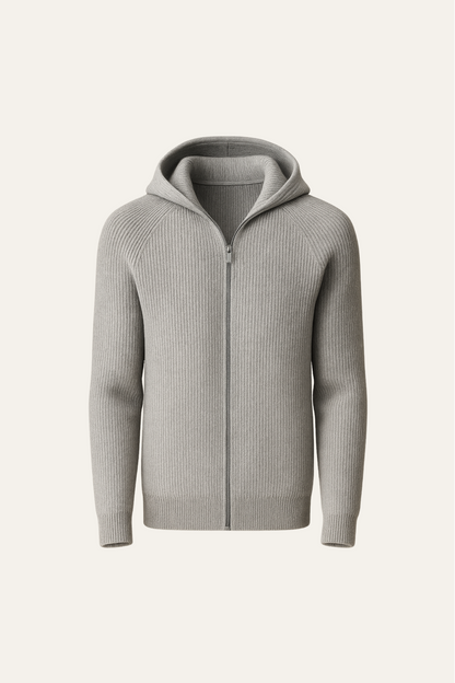 Zelano Merino Hooded Sweater Grey