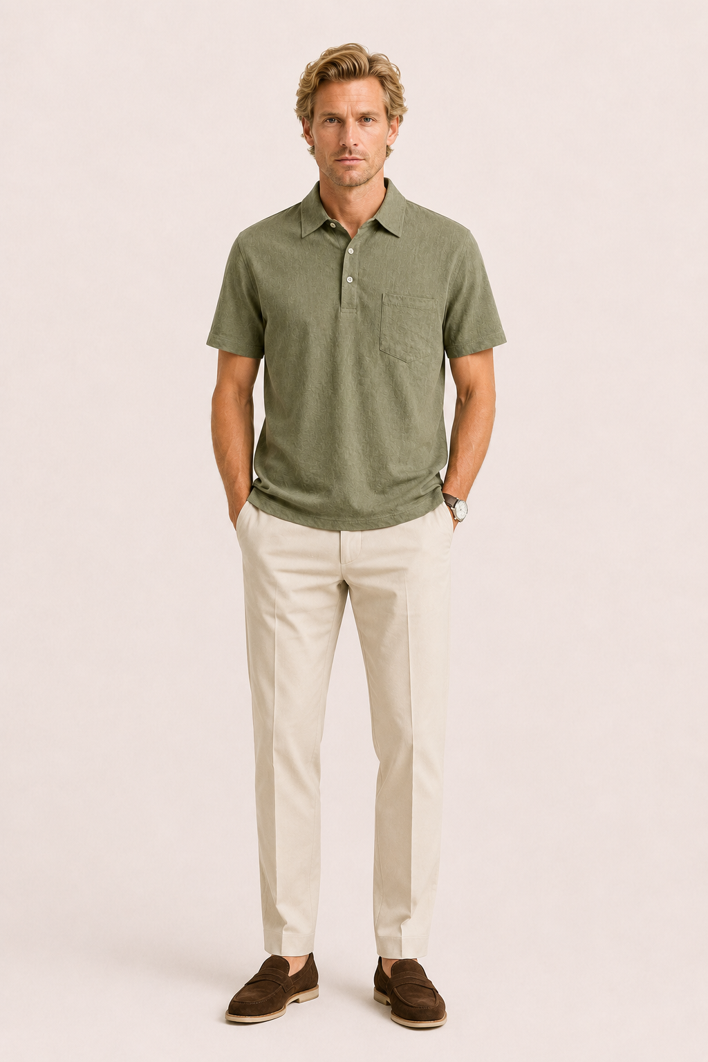 Linano Linen Polo Green