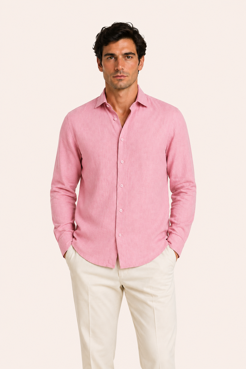 Avari Linen Shirt Salmon
