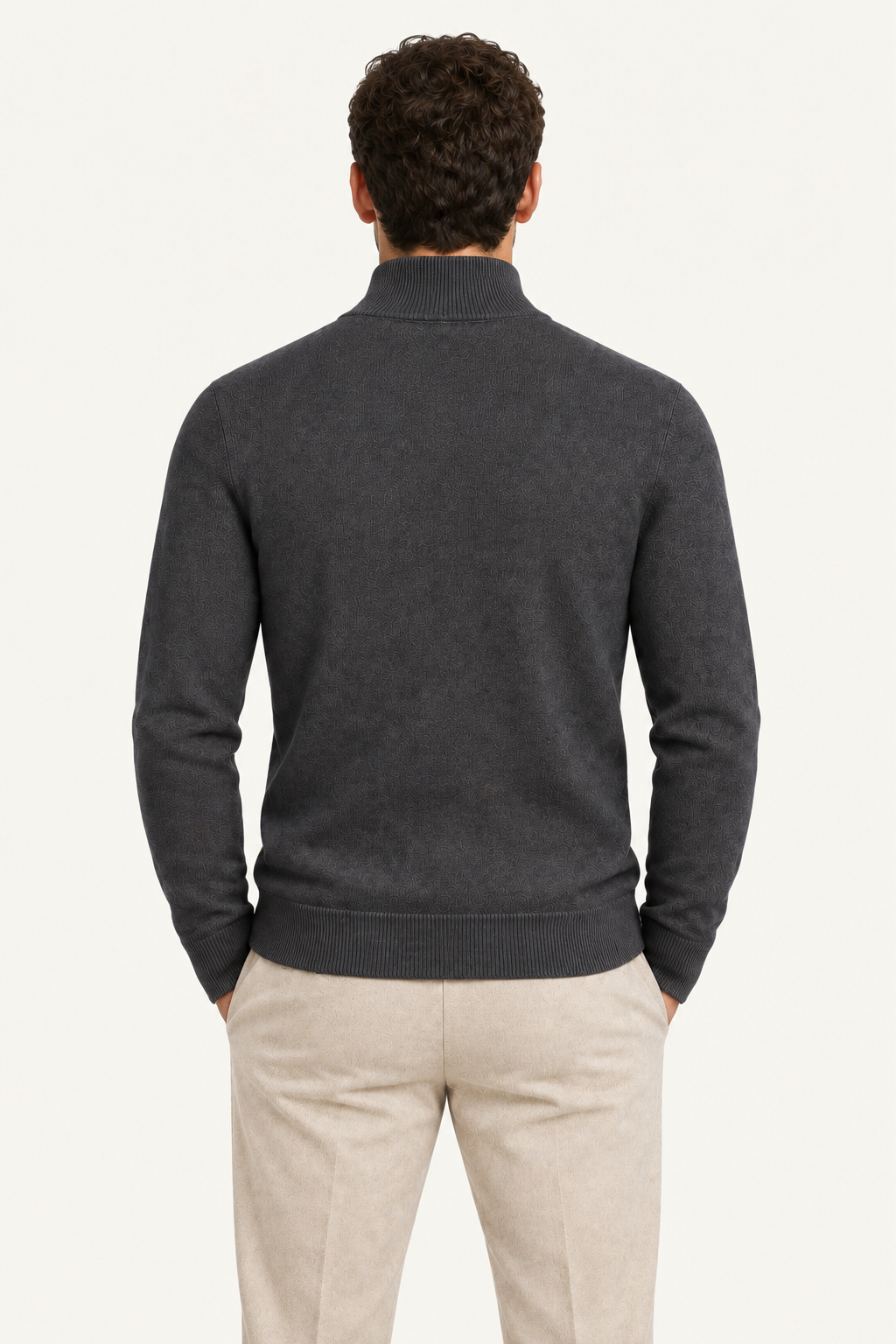 Sivaro Cashmere Reversible Zip Knit Dark Grey & Grey