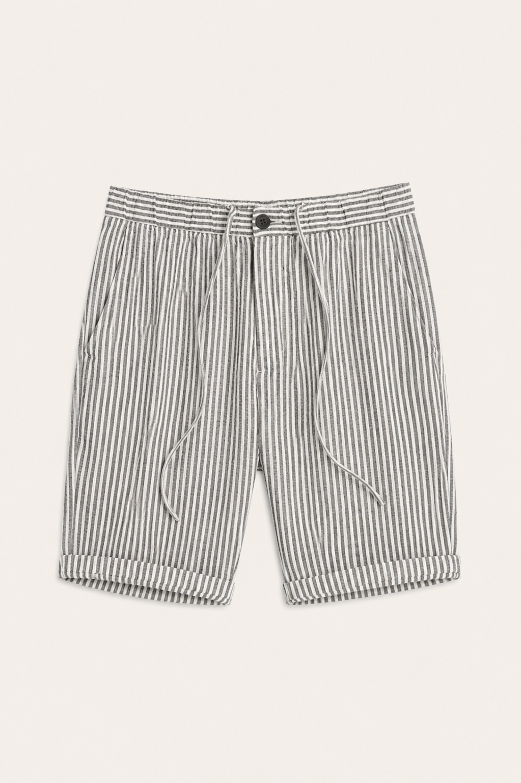 Rivero Linen Short White Striped