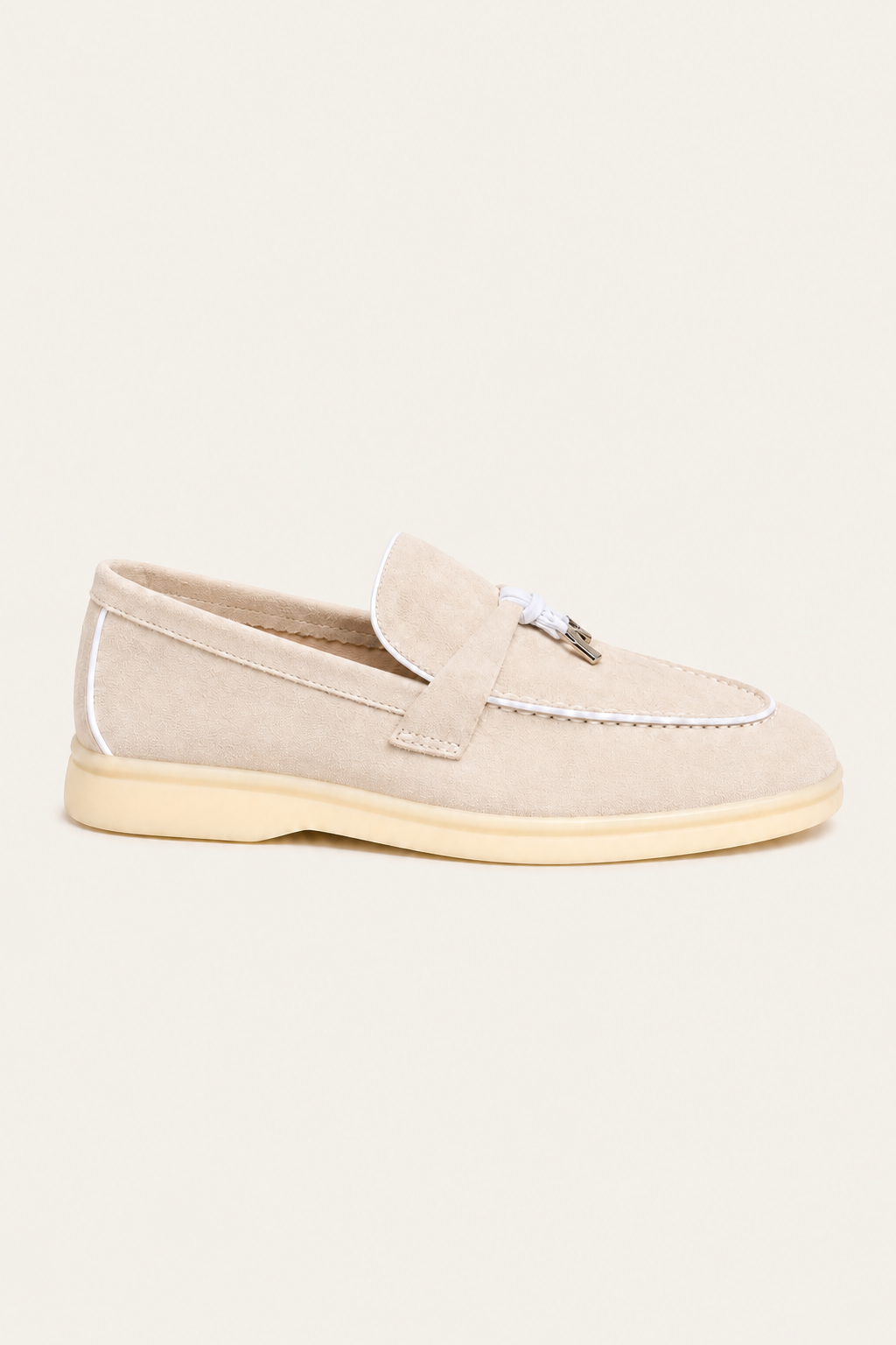 Amari Buckled Loafers Beige