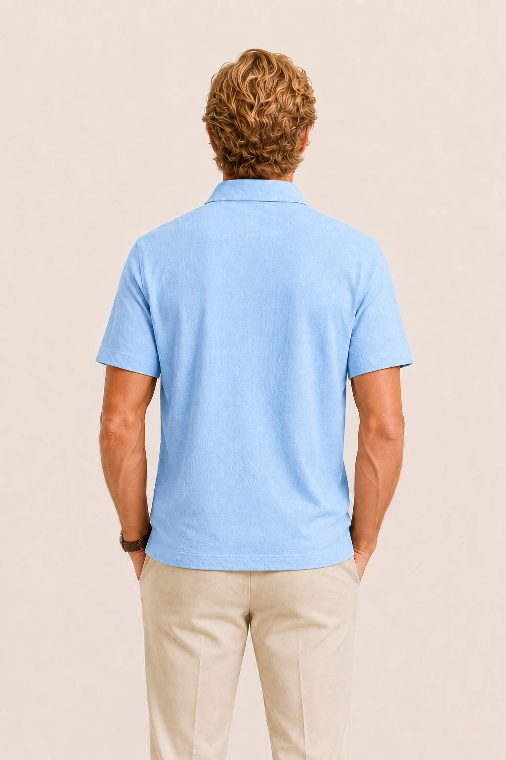 Linano Linen Polo Light Blue