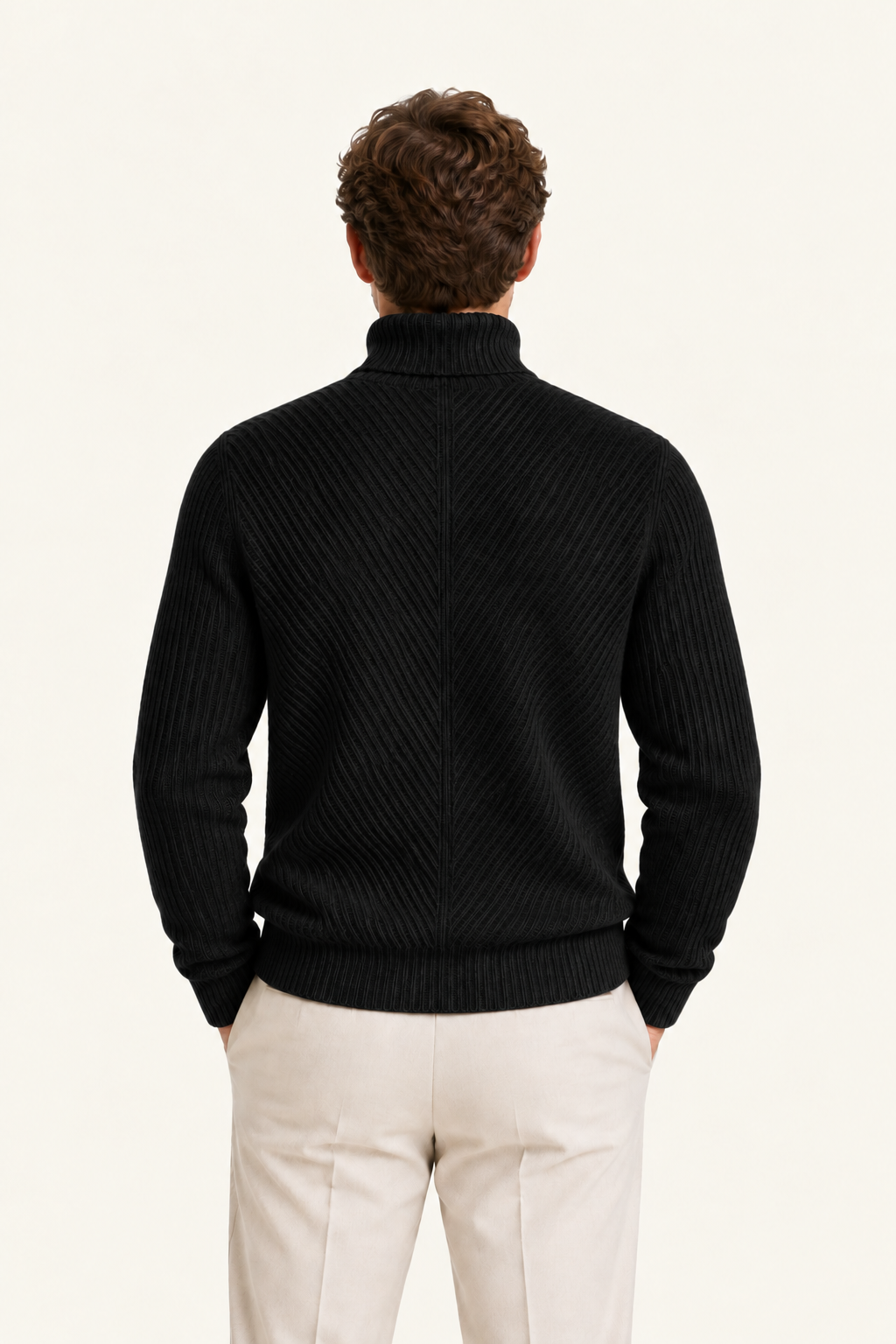 Moravi Cashmere Knit Turtleneck Black
