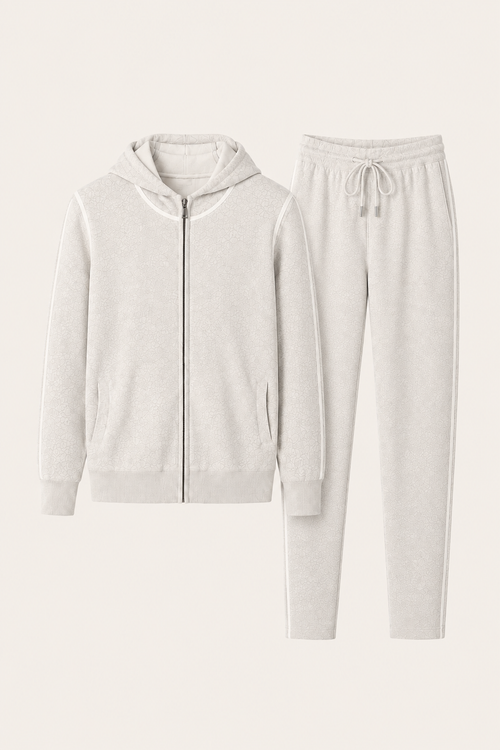 Ladore Cashmere Hooded Set Grey