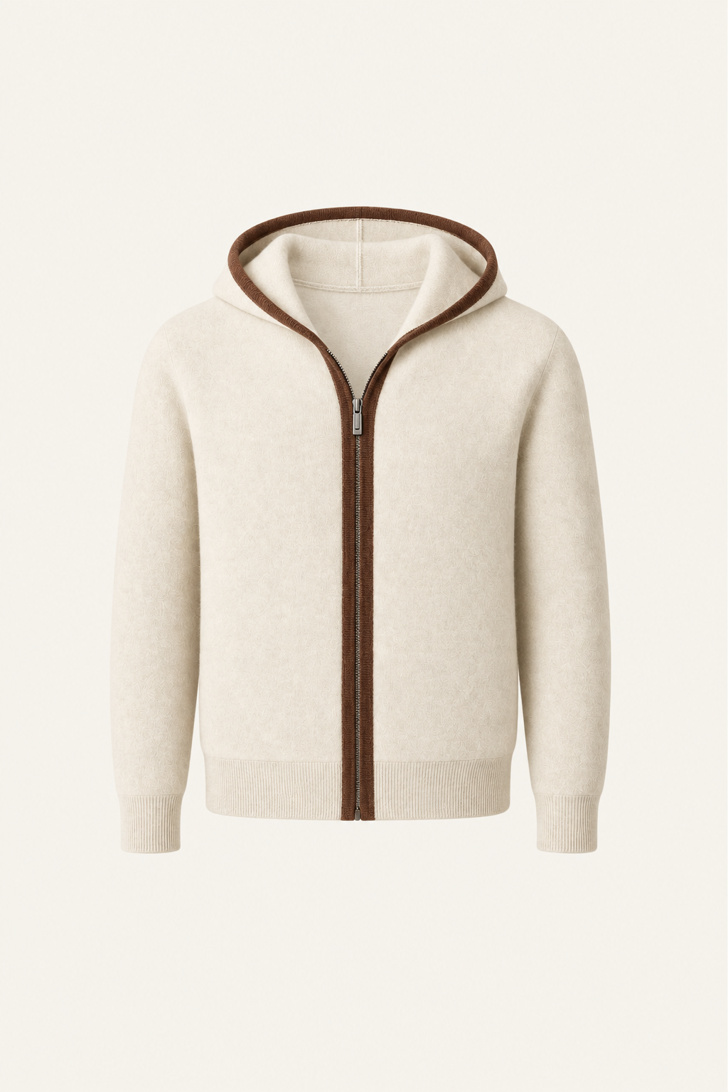 Ravalo Cashmere Zip Hoodie Cream