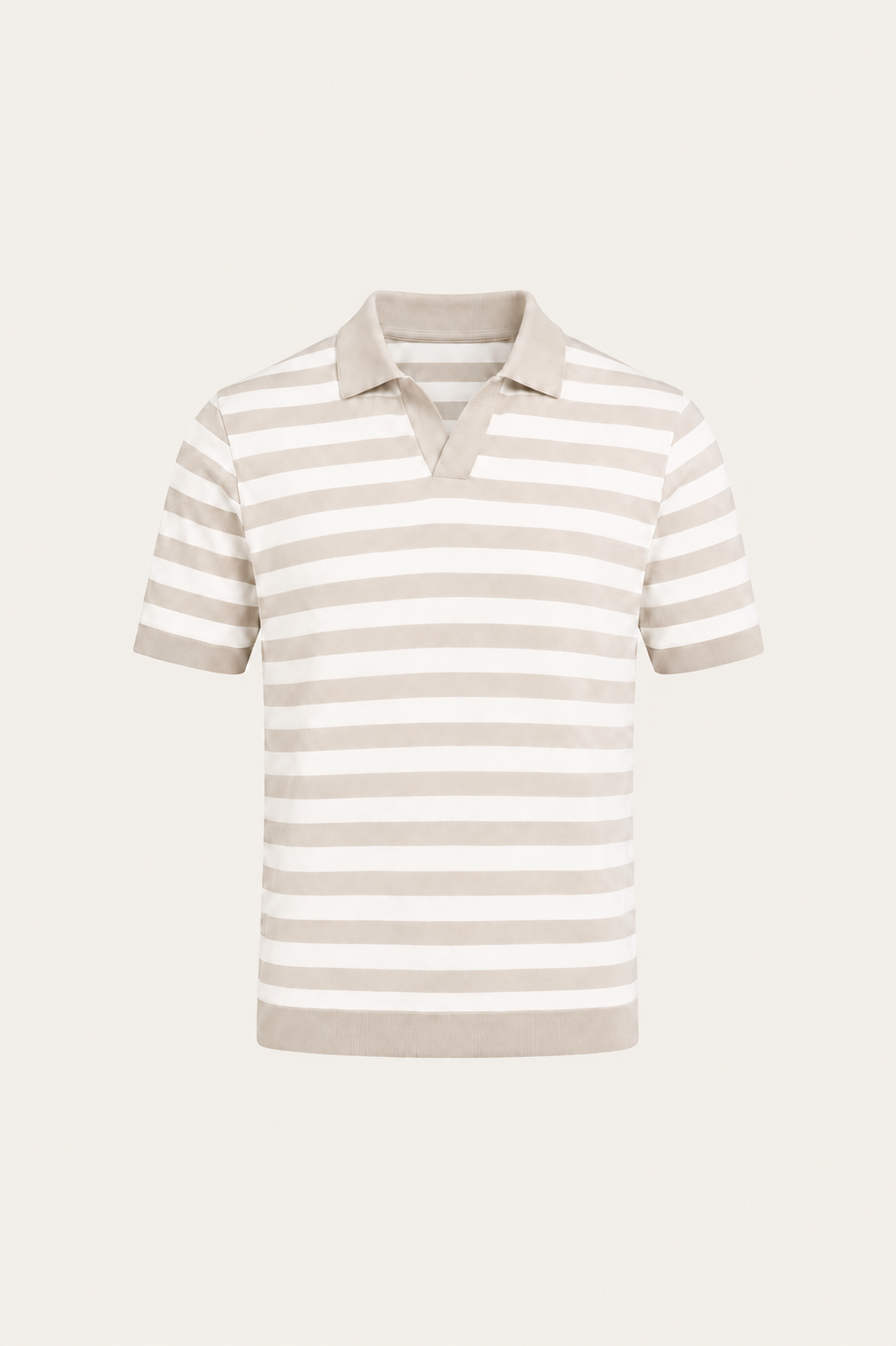 Nolani Striped Polo Beige