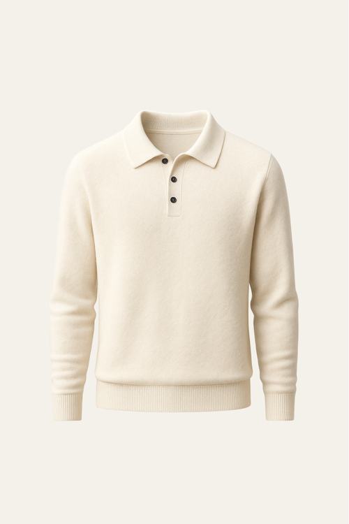 Avarel Wool Polo Knit Cream