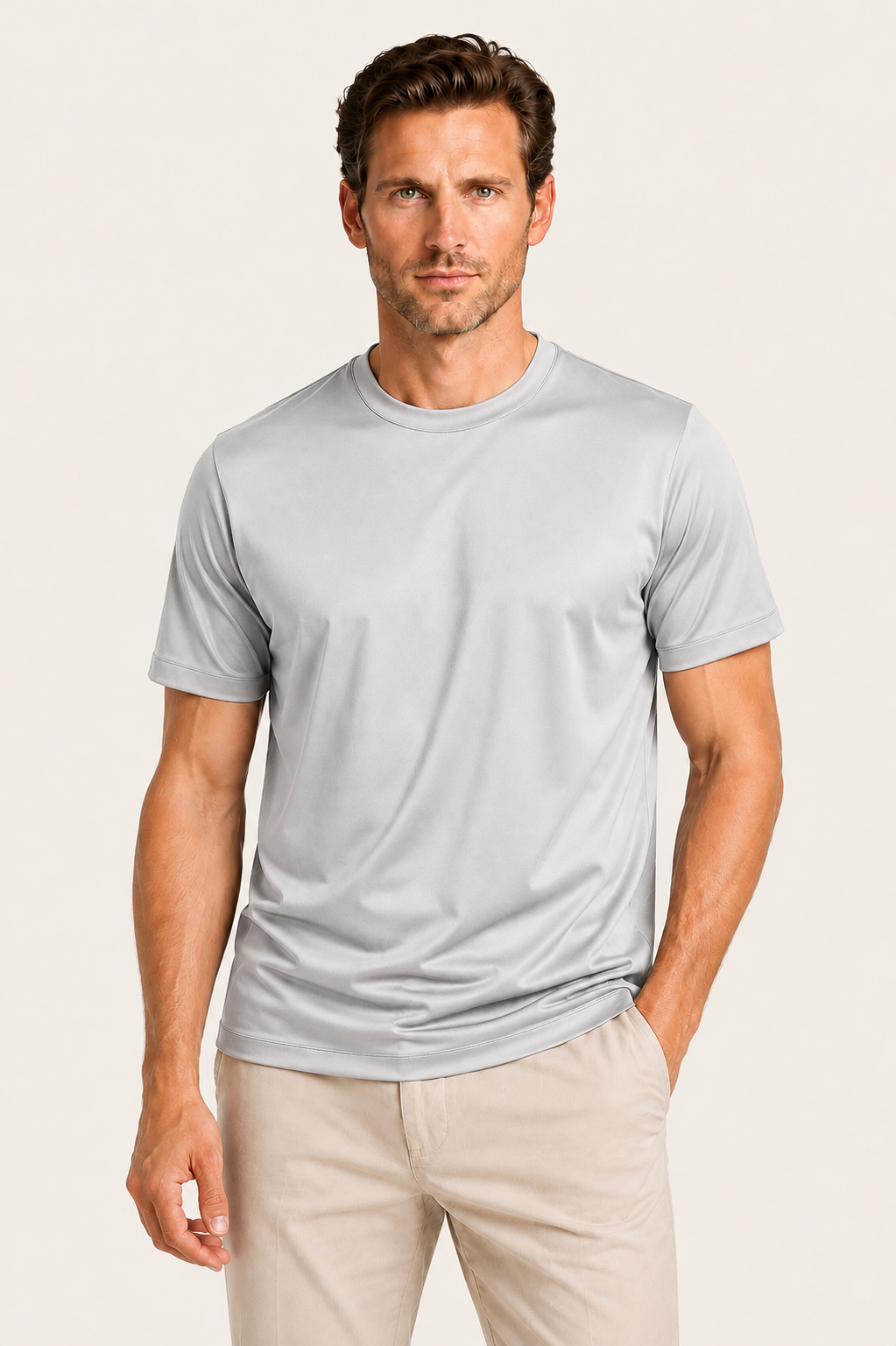 Merciro Cotton Tee Light Grey