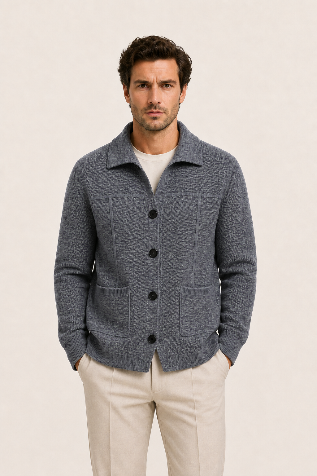Ferilo Wool Cardigan Graphite
