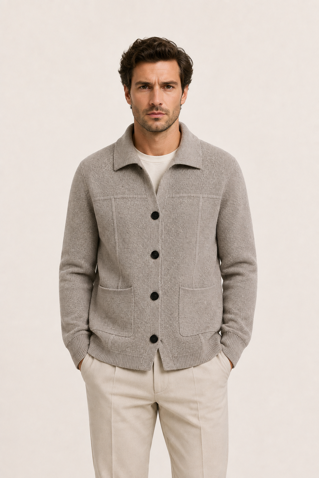Ferilo Wool Cardigan Greige