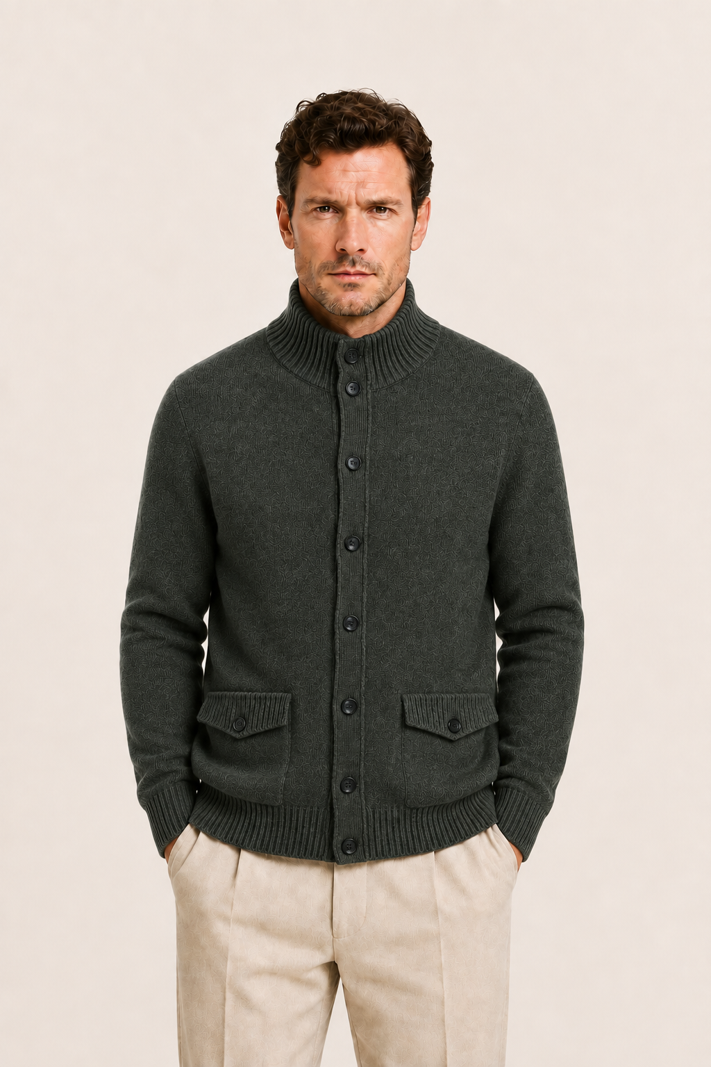 Javino Cashmere Cardigan Green