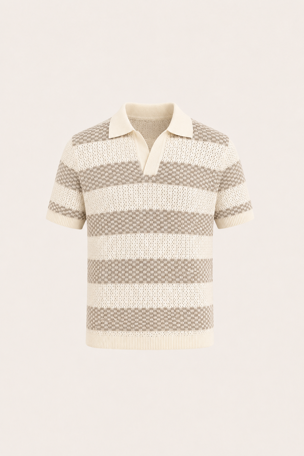 Covani Striped Polo Apricot