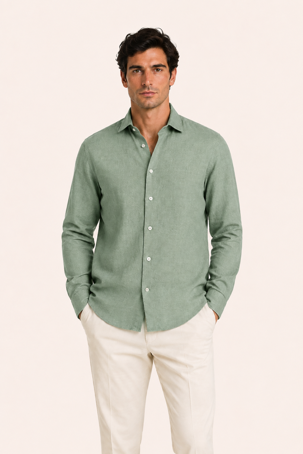 Avari Linen Shirt Green