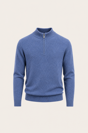 Calero Australian Wool Quarter-Zip Blue