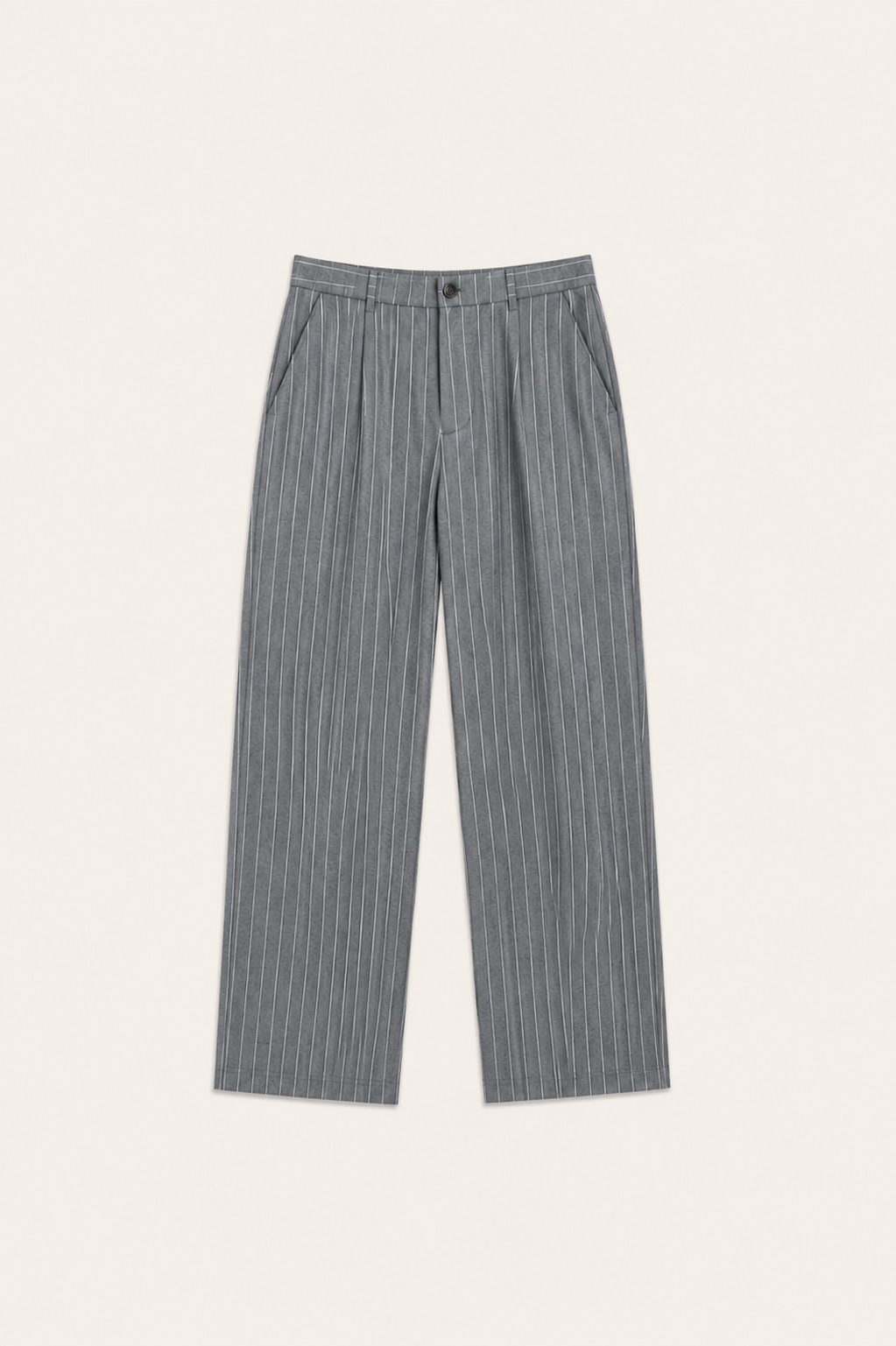 Borelo Linen Striped Trousers Grey