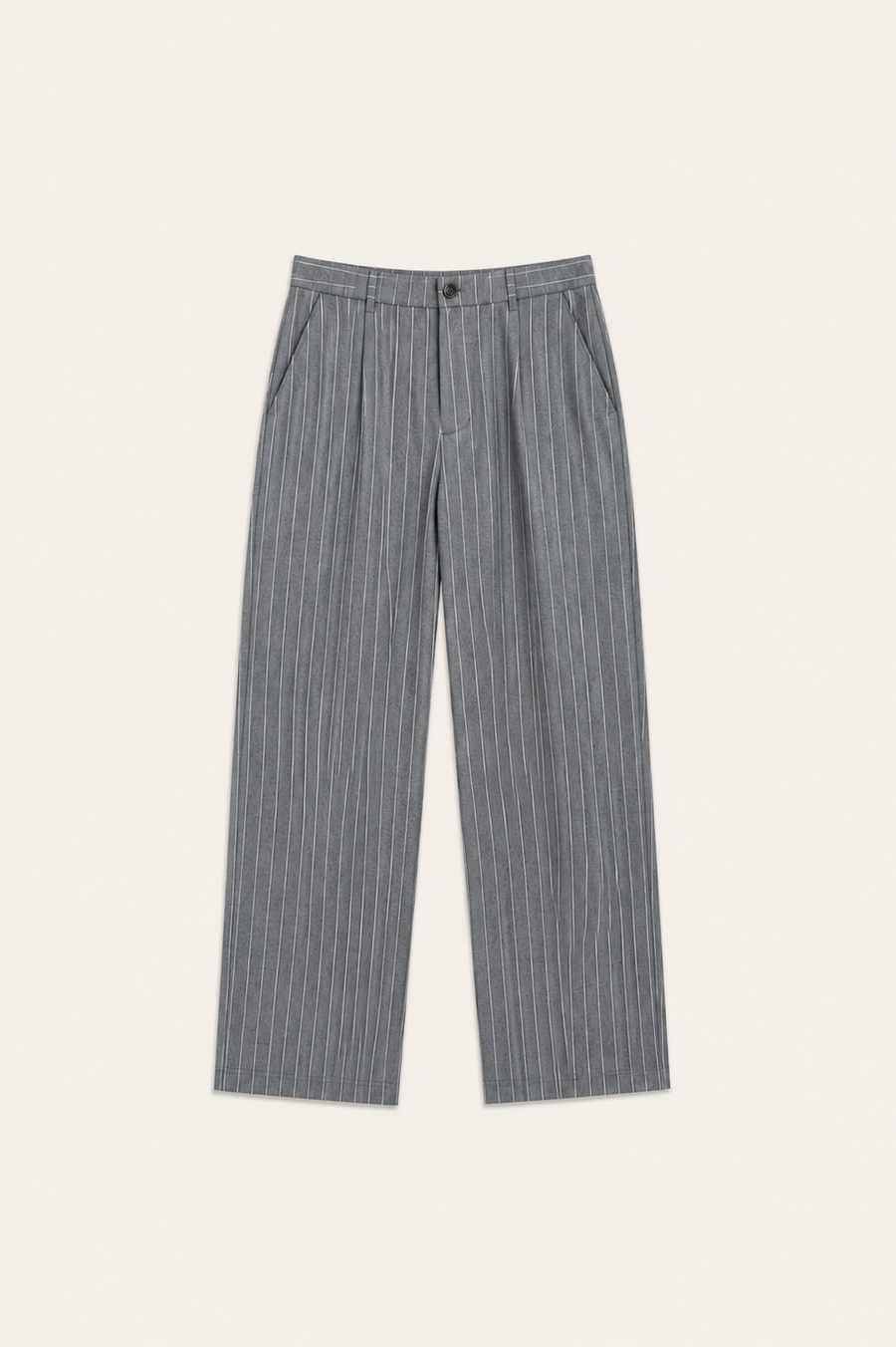 Borelo Linen Striped Trousers Grey