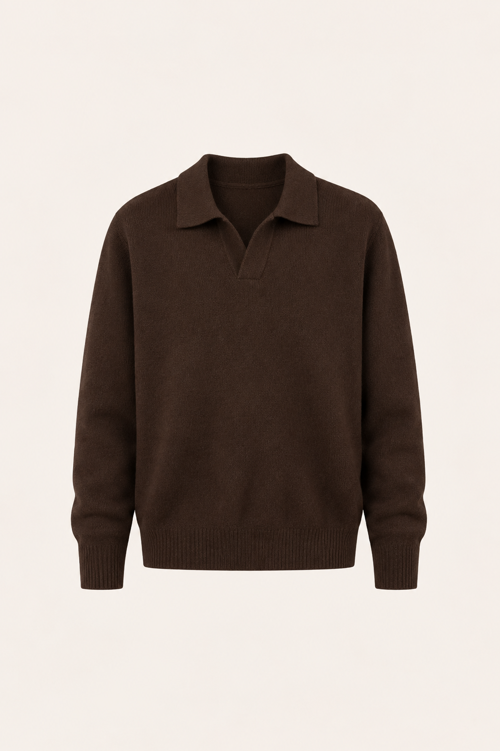 Malero Wool Polo Knit Brown