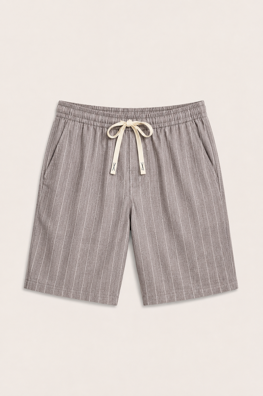 Nerivo Linen Striped Short Grey