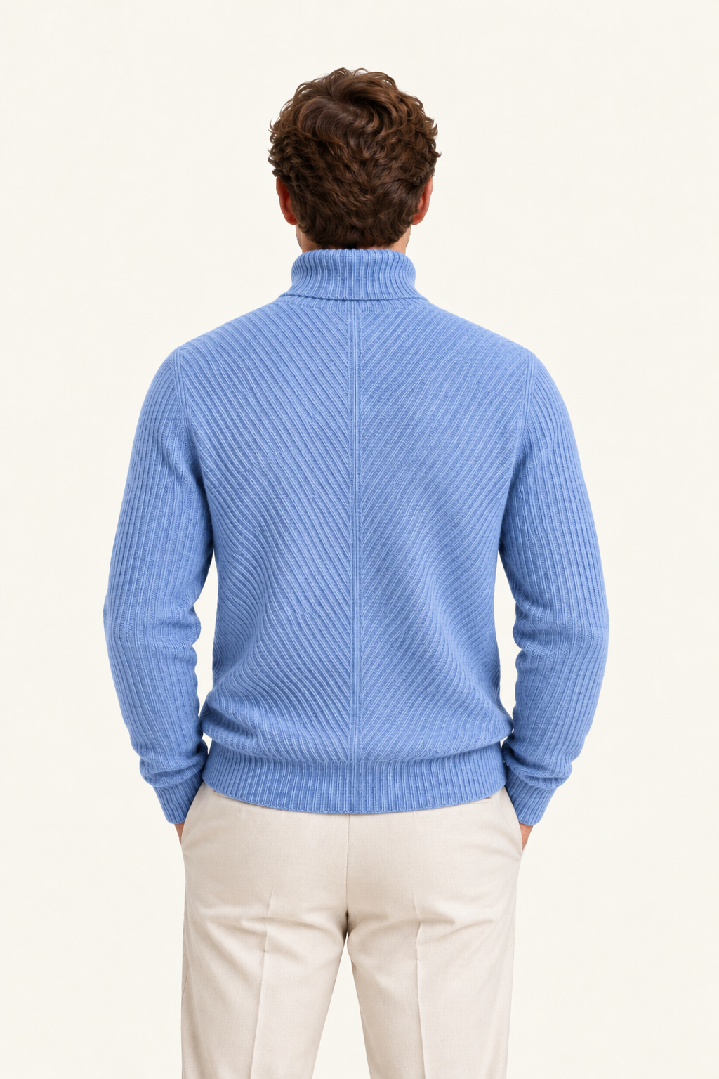 Moravi Cashmere Knit Turtleneck Blue