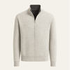 Sivaro Reversible Cashmere Zip Knit Grey & Dark Grey