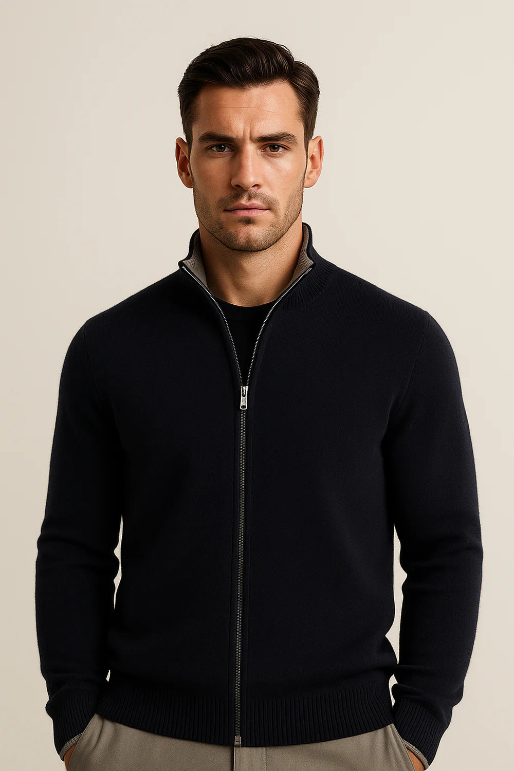 Neviro Zip Cardigan Navy