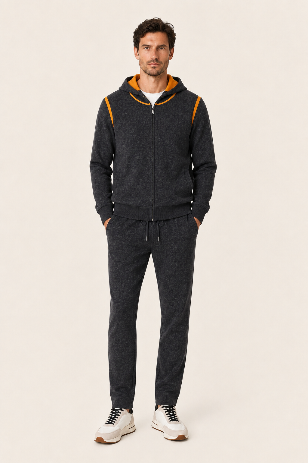 Ladore Cashmere hooded Set Black