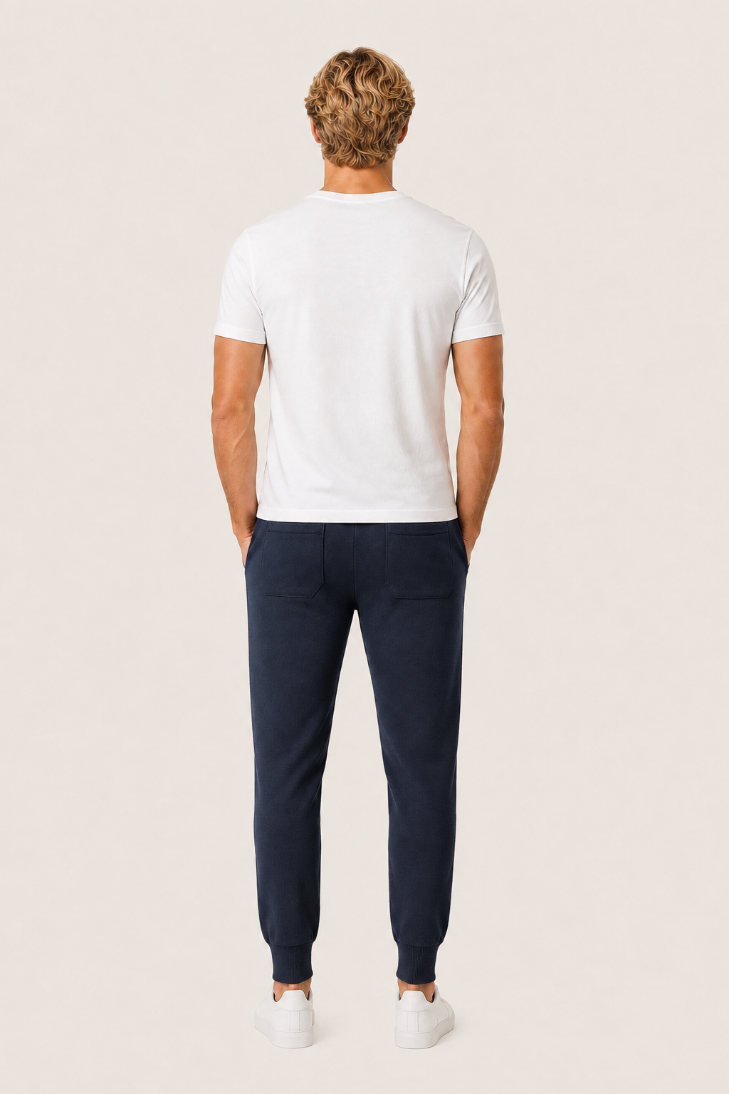 Belorin Wool Knit Joggers Navy