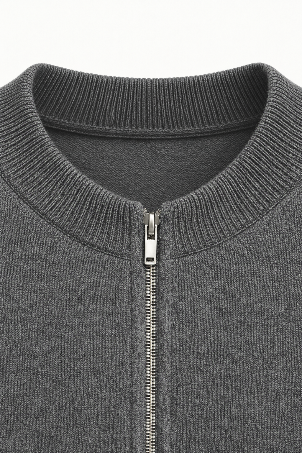 Darilo Wool Zip Knit Dark Grey