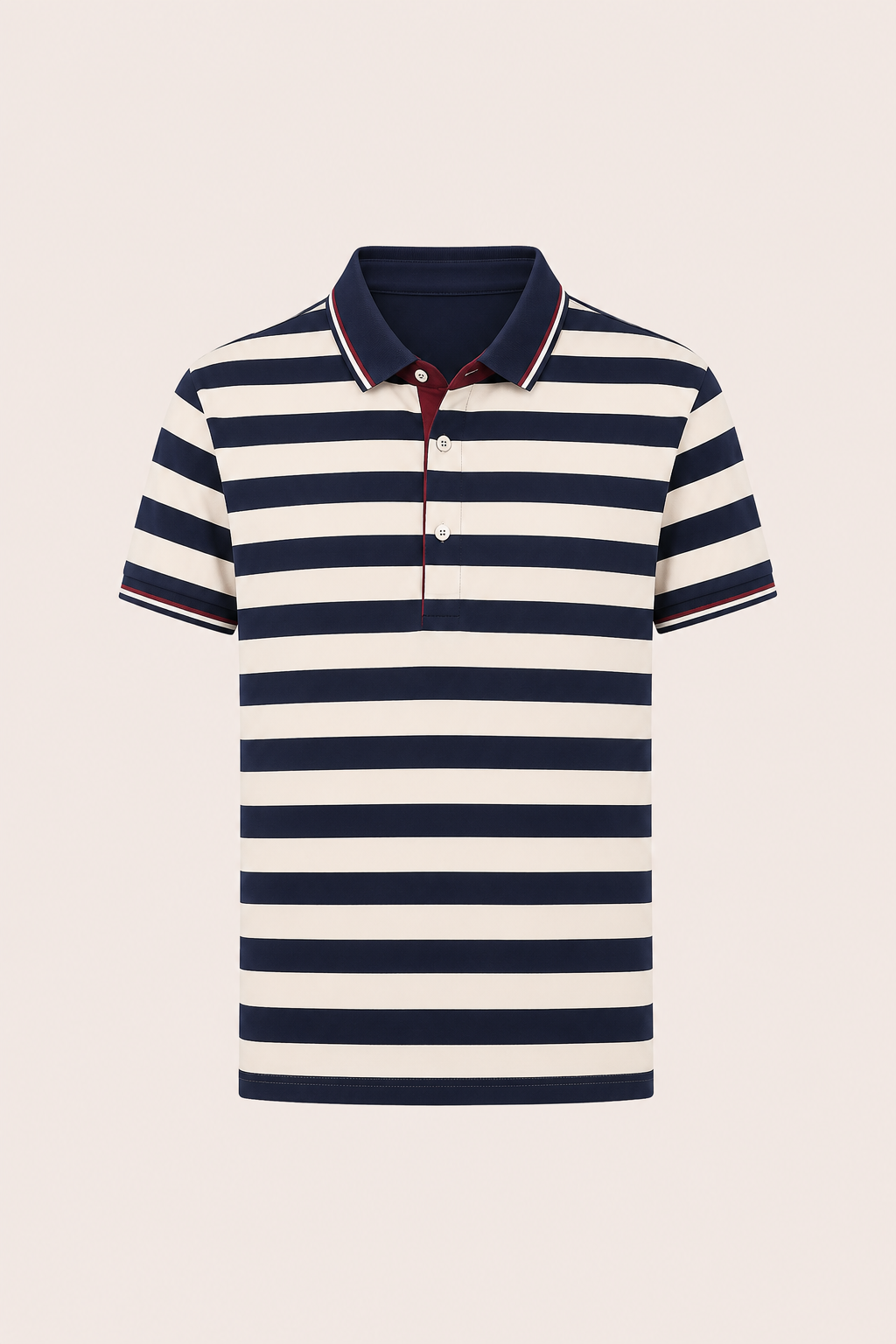 Lamero Striped Cotton Polo Navy