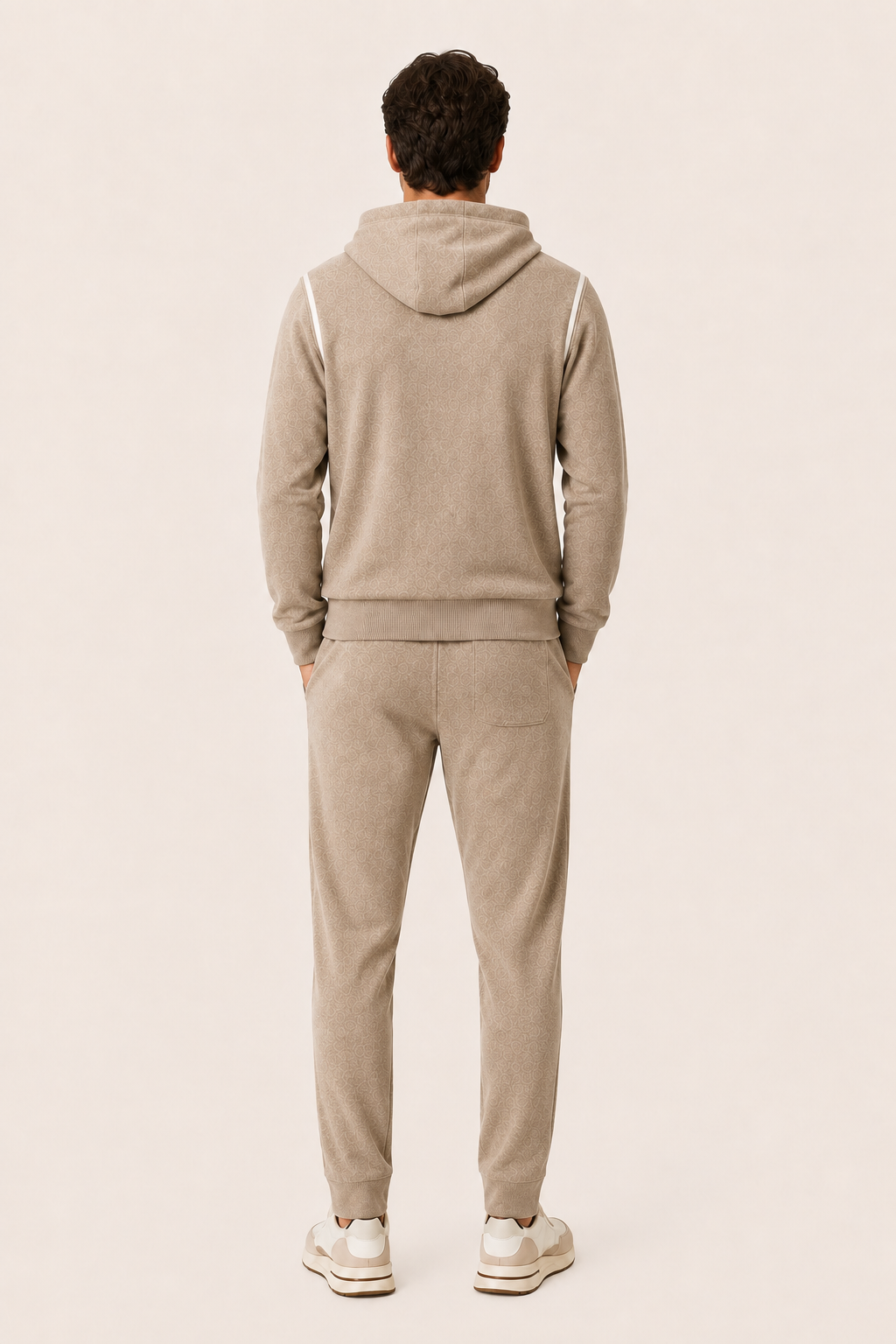 Ladore Cashmere Hooded Set Beige