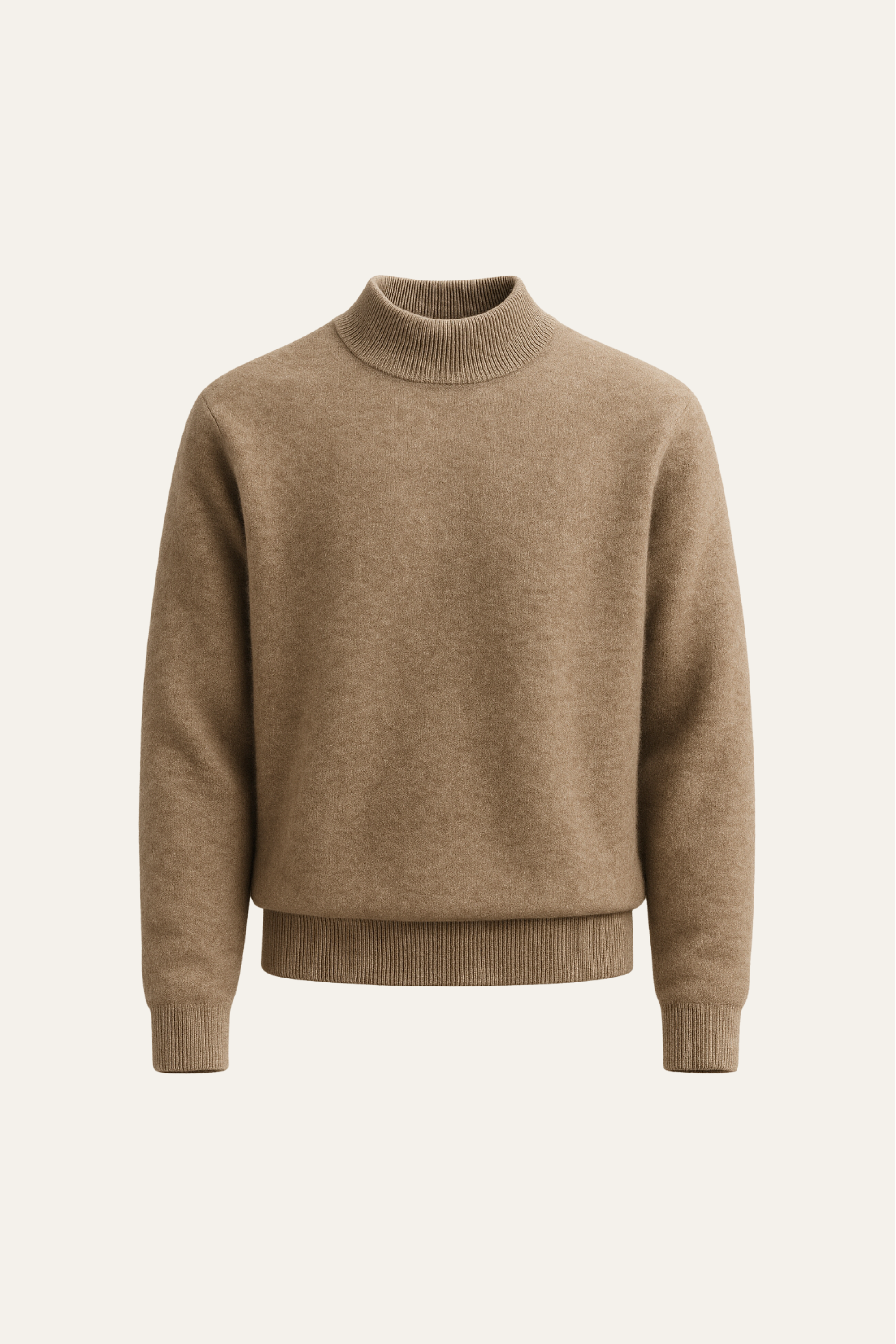 Arelio Mock Neck Knit Light Brown