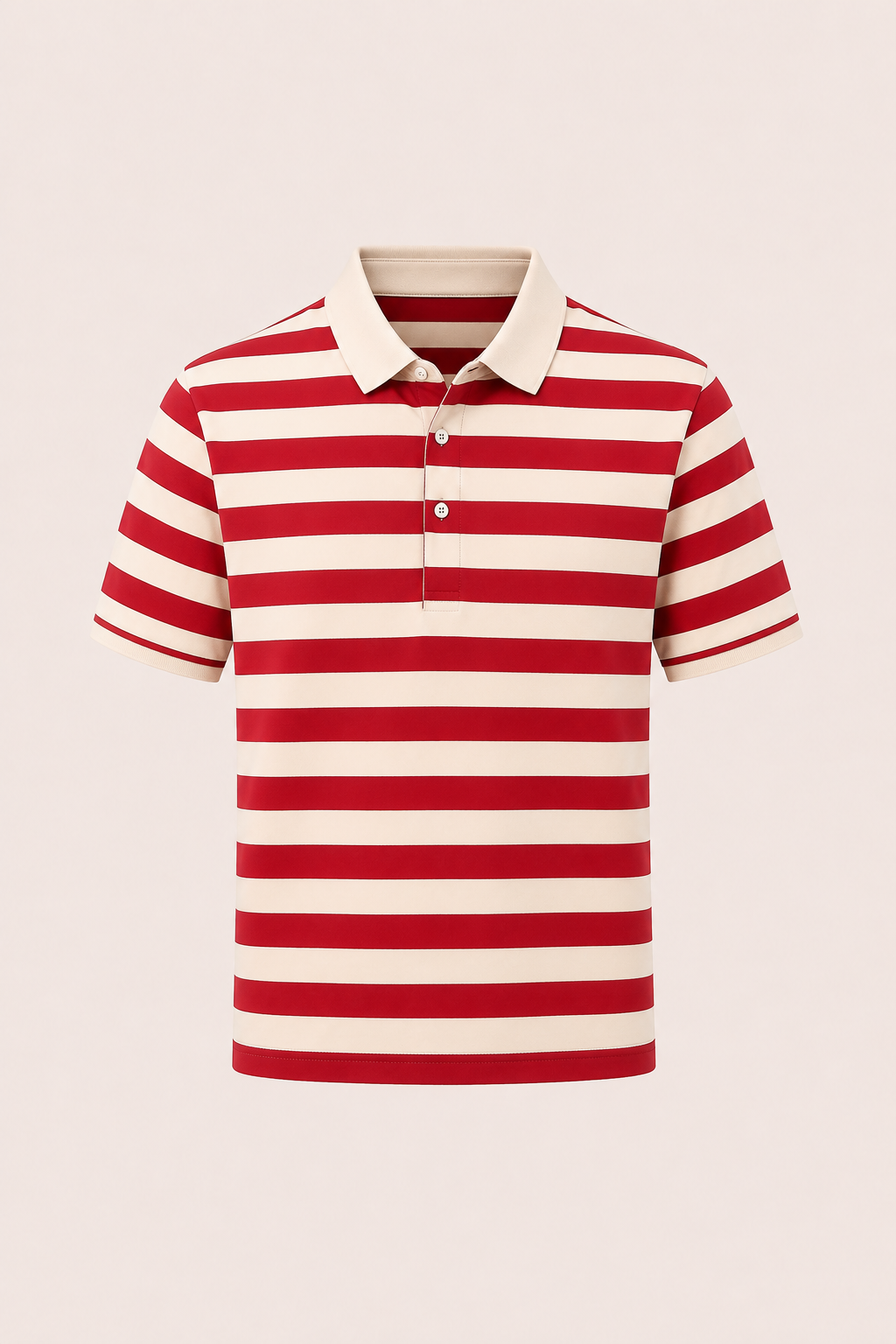 Lamero Striped Cotton Polo Red