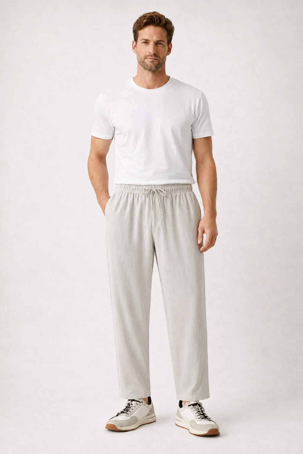 Avaron Linen Pantalon Linen Greige