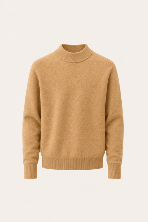 Aurelio Cashmere Mock Neck Camel