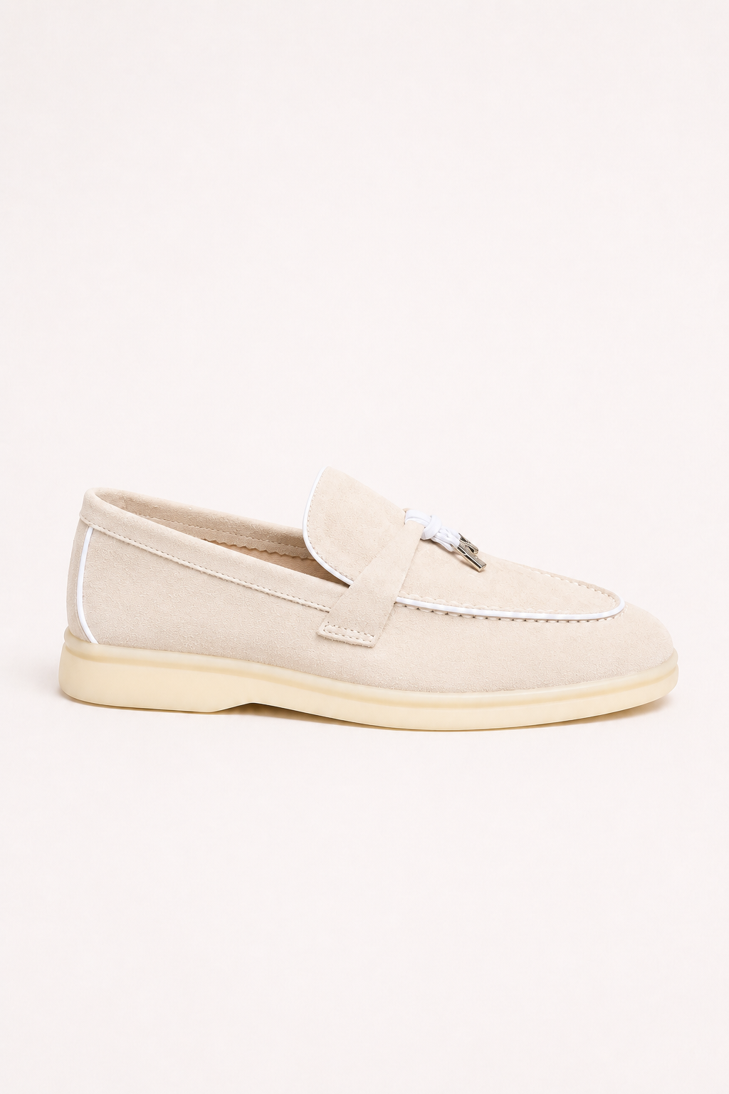 Amari Buckled Loafers Beige