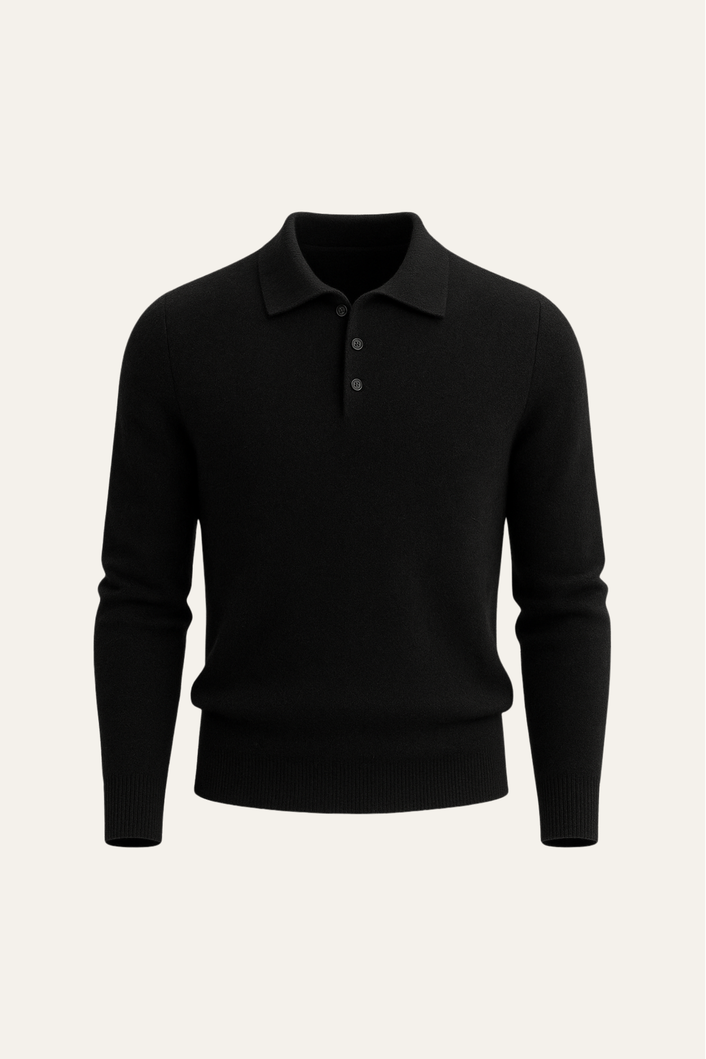 Avarel Merino Polo Knit Black