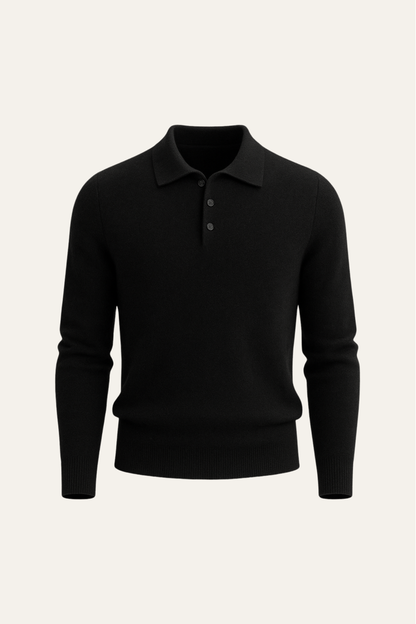 Avarel Merino Polo Knit Black