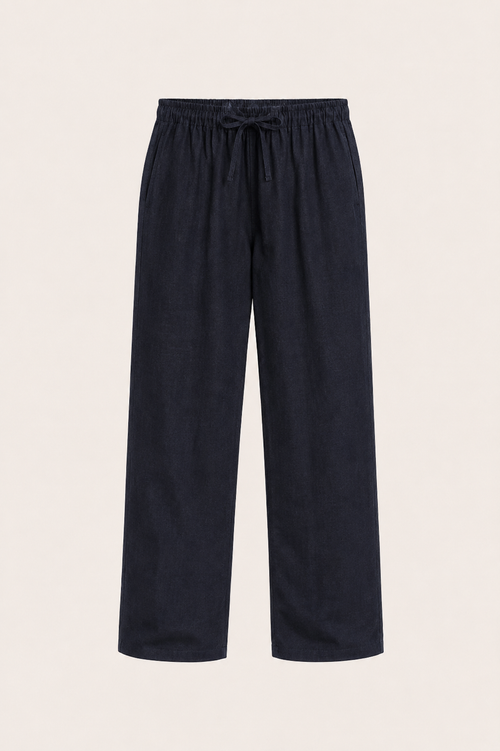 Pinaro Linen Trousers Navy