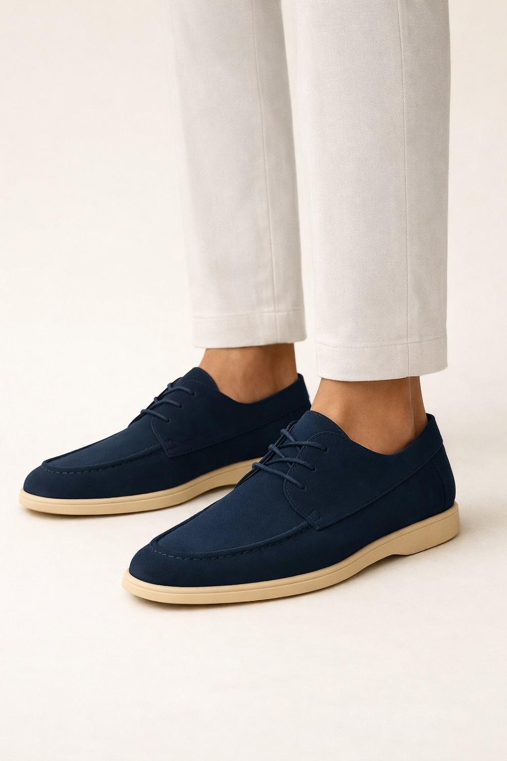 Levaro Suede Lace Shoes Navy