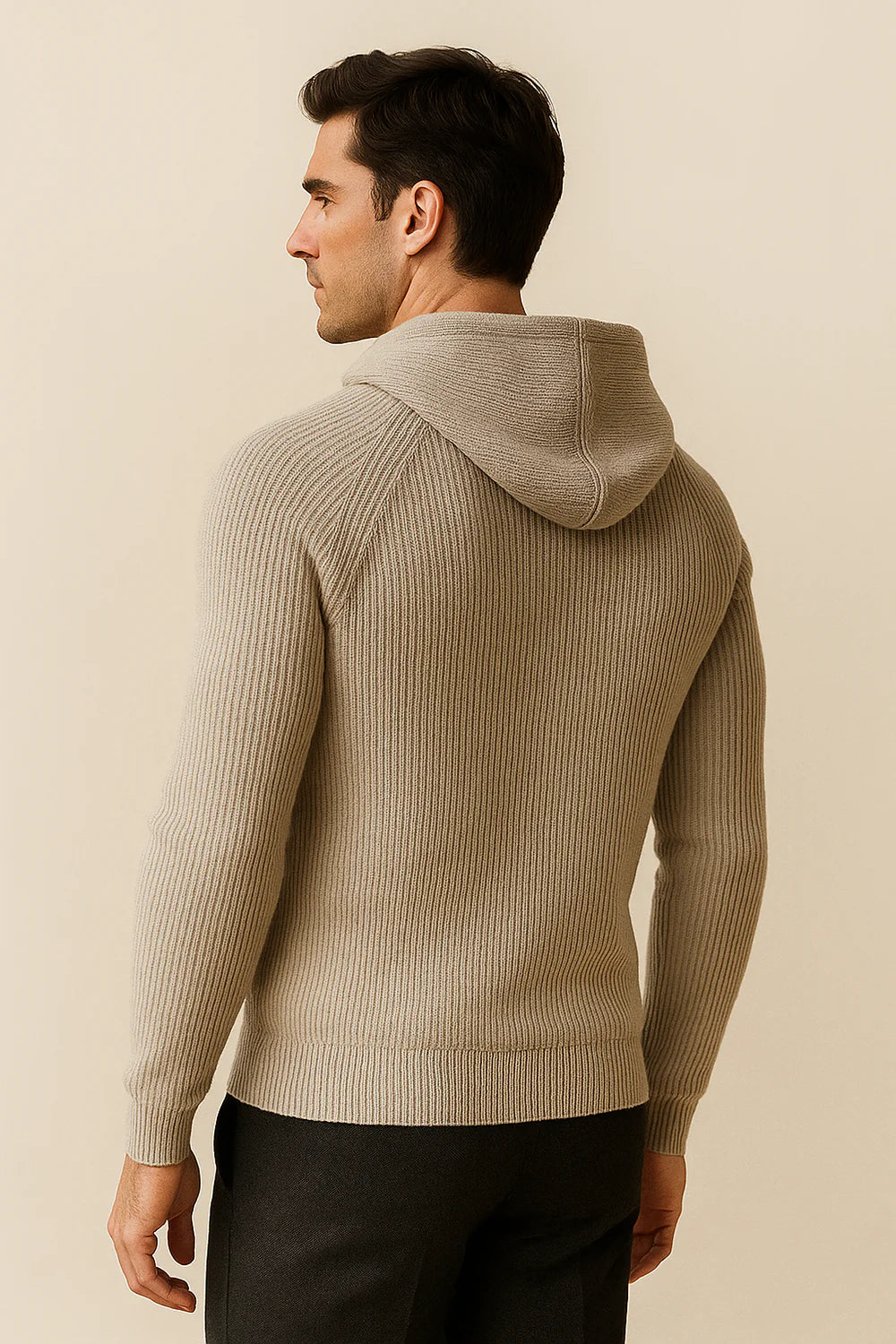 Zelano Merino Hooded Sweater Grey