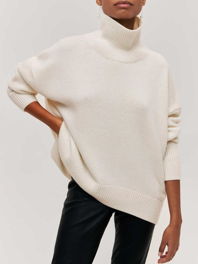 Pull oversize à col roulé bleu ciel