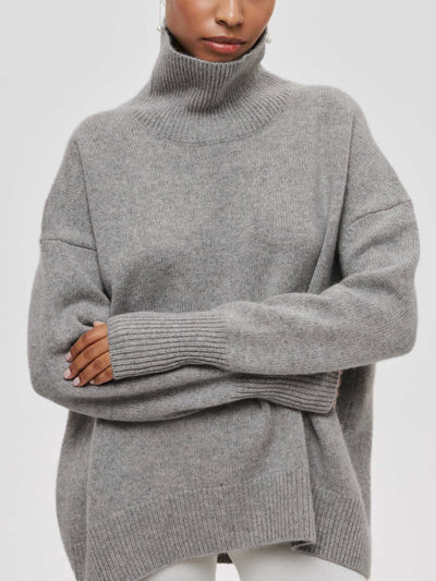Pull oversize à col roulé bleu ciel