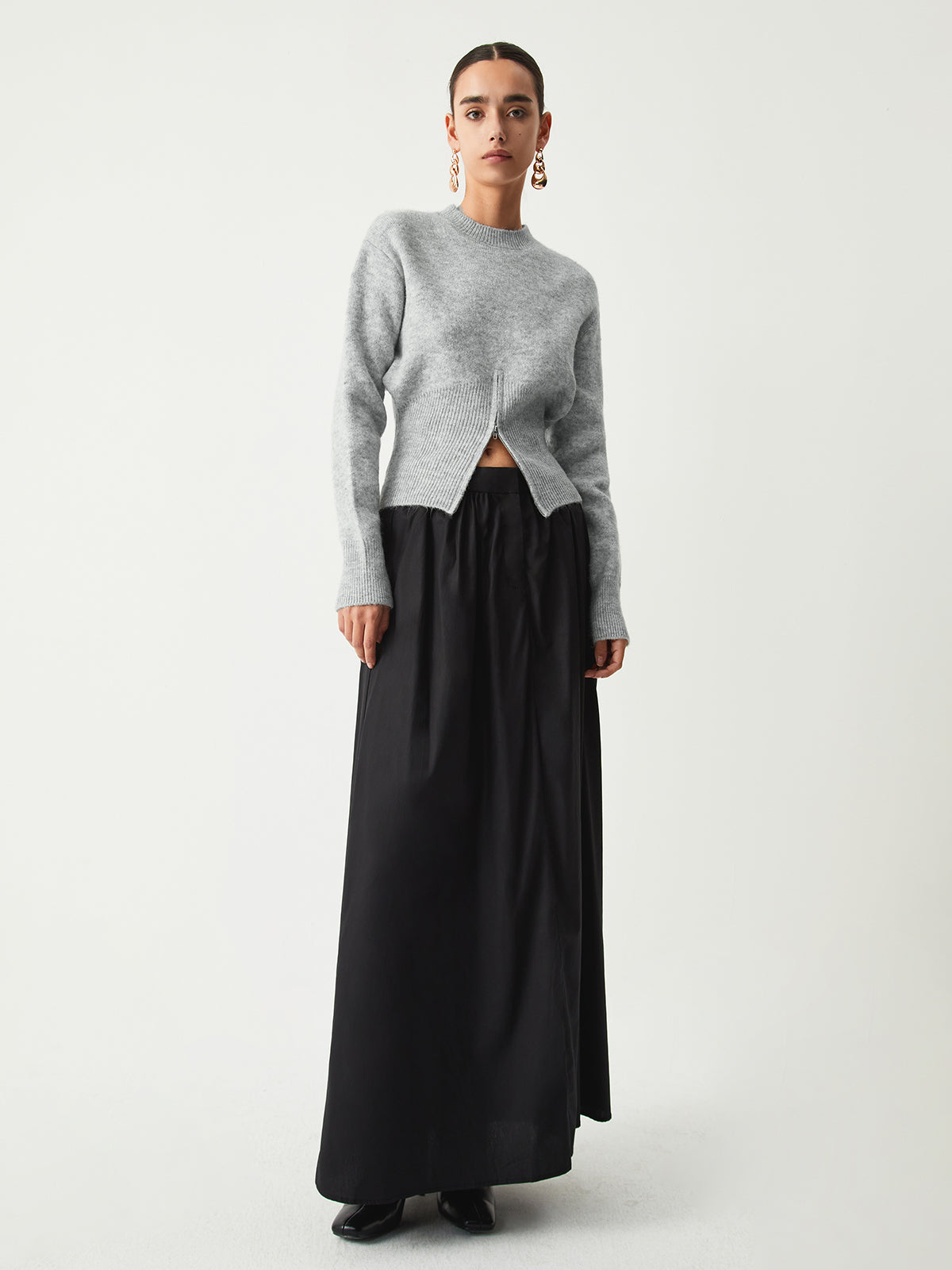 Pull flou à demi-fermeture éclair