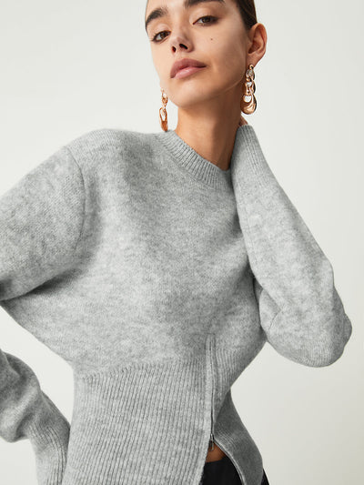 Pull flou à demi-fermeture éclair