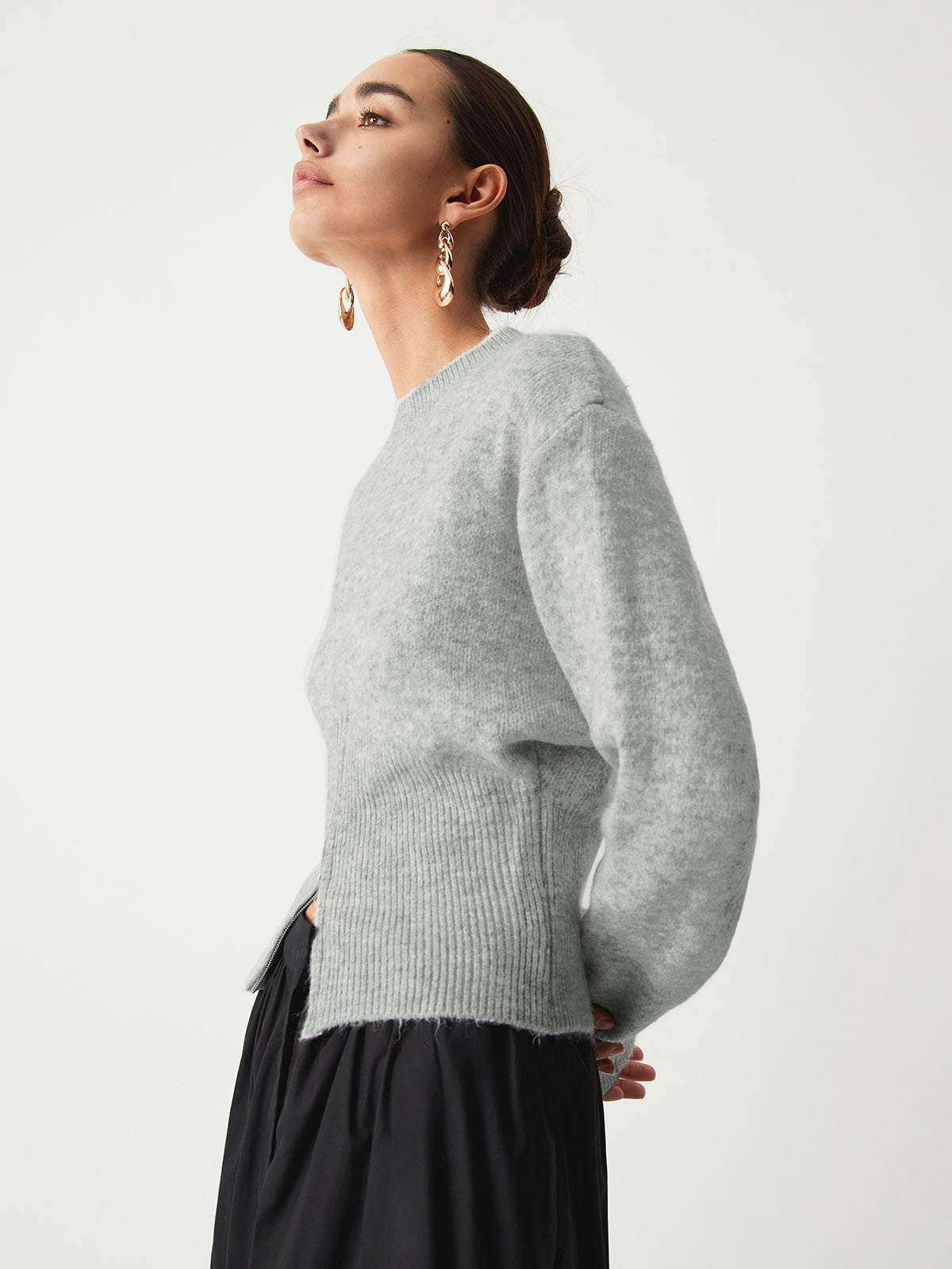 Pull flou à demi-fermeture éclair