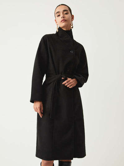 Trench-coat long à col montant
