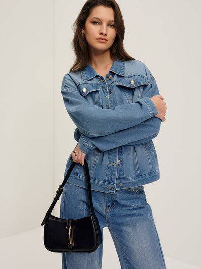 Veste en denim à poches poitrine